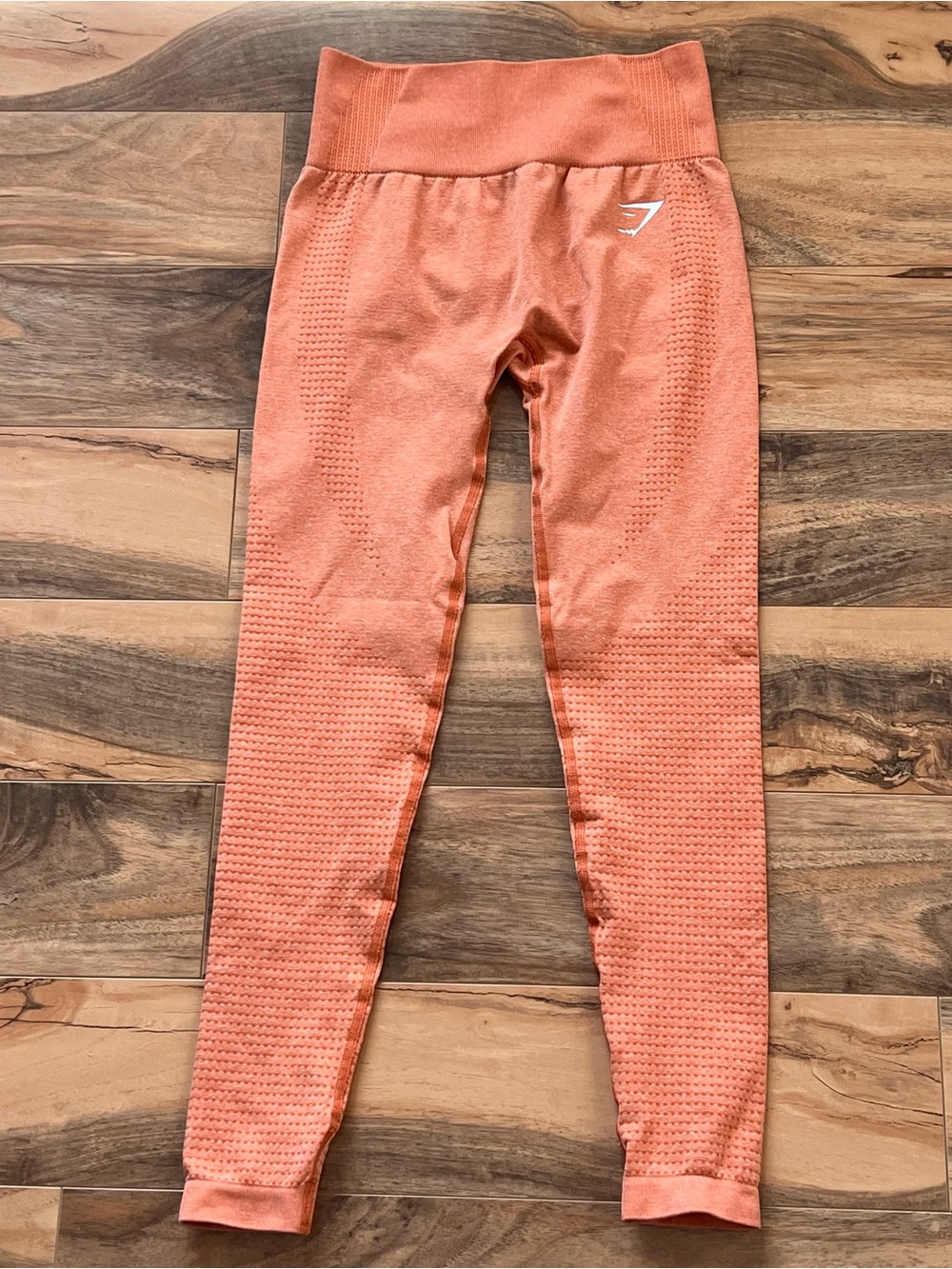 Gymshark Energy Seamless Womens Orange Coral Leggings High Rise Gym Workout Sz S